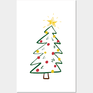 Christmas tree lucky star Posters and Art